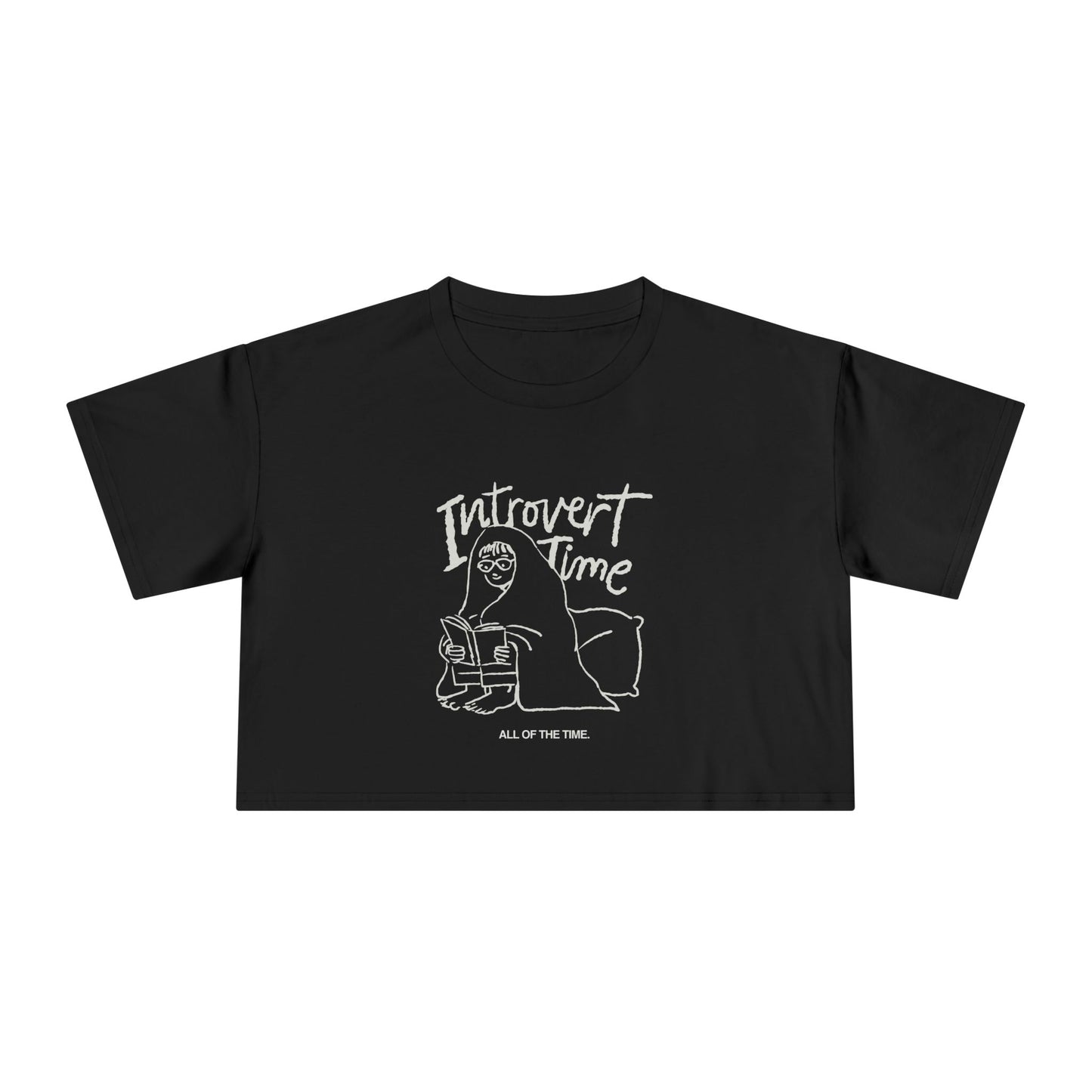 Introvert Time Tee — Women’s Easy Everyday Cropped Graphic Shirt