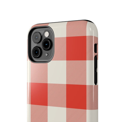 Red Gingham Phone Case — Glossy Protective Everyday Cover