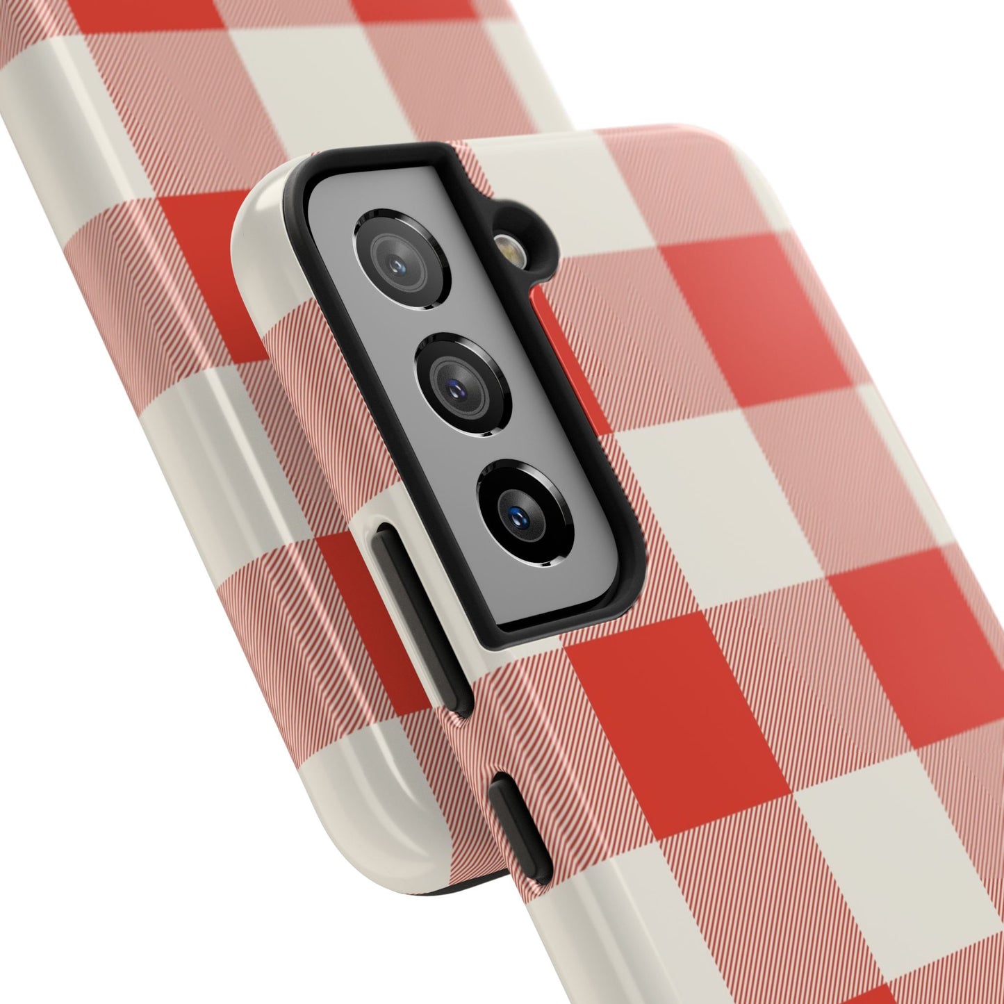 Red Gingham Phone Case — Glossy Protective Everyday Cover