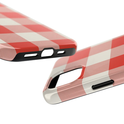 Red Gingham Phone Case — Glossy Protective Everyday Cover