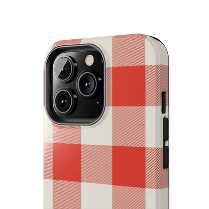 Red Gingham Phone Case — Glossy Protective Everyday Cover