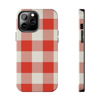 Red Gingham Phone Case — Glossy Protective Everyday Cover