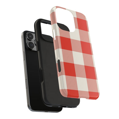 Red Gingham Phone Case — Glossy Protective Everyday Cover