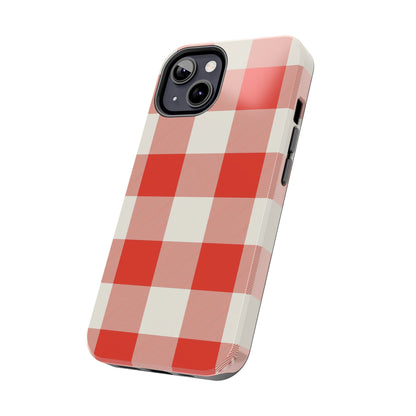 Red Gingham Phone Case — Glossy Protective Everyday Cover