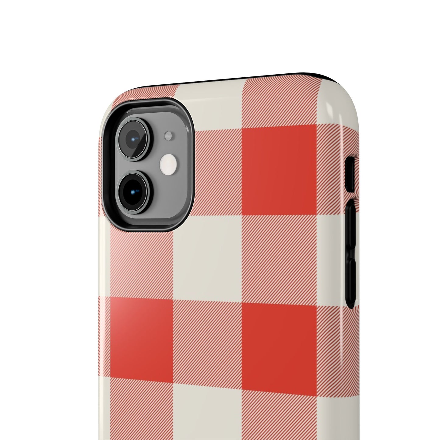 Red Gingham Phone Case — Glossy Protective Everyday Cover