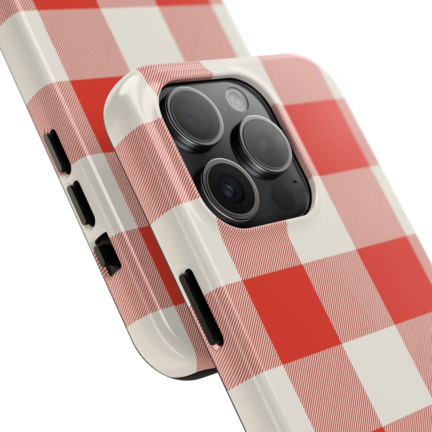 Red Gingham Phone Case — Glossy Protective Everyday Cover