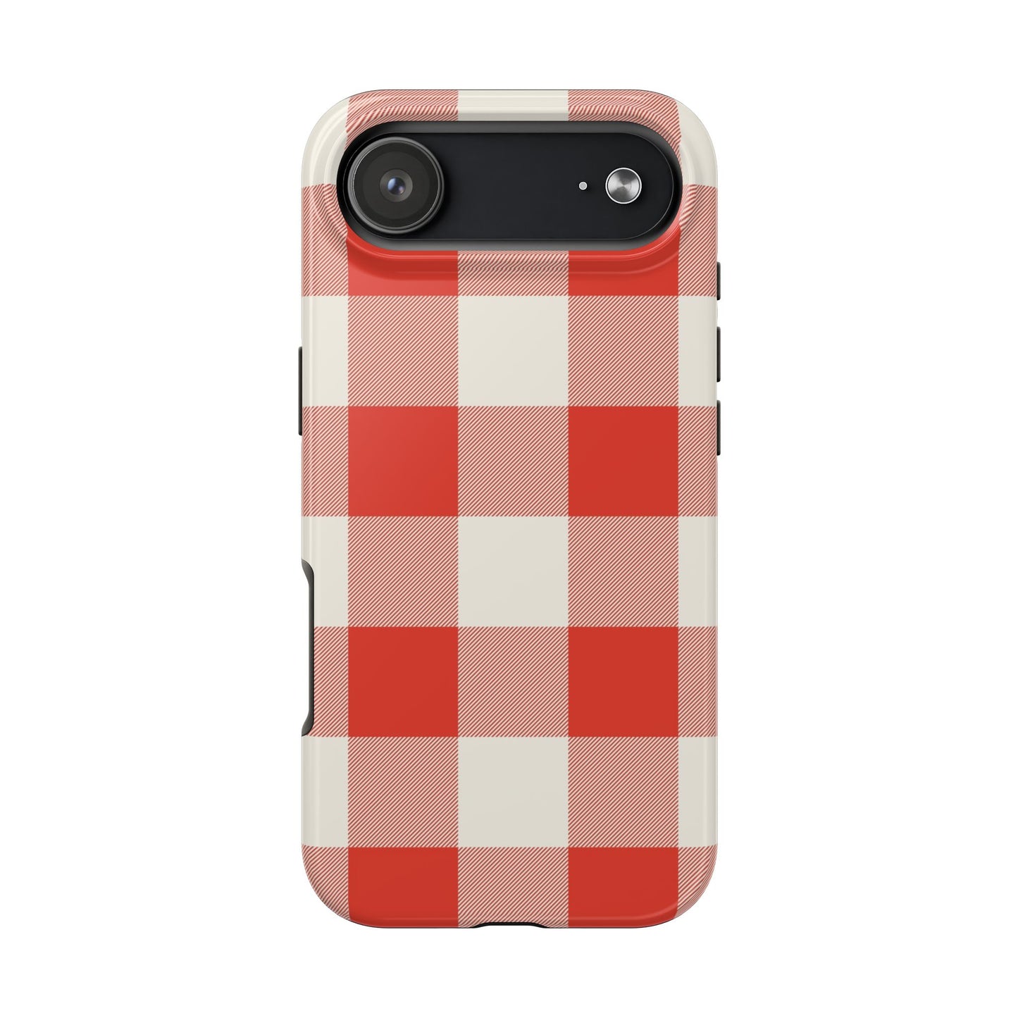 Red Gingham Phone Case — Glossy Protective Everyday Cover