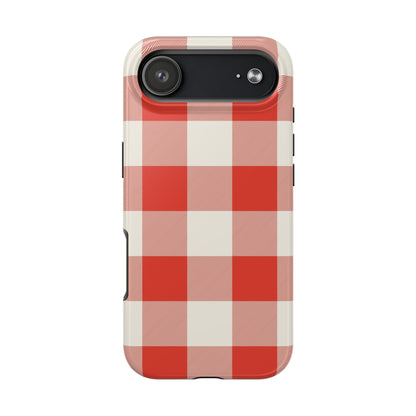 Red Gingham Phone Case — Glossy Protective Everyday Cover