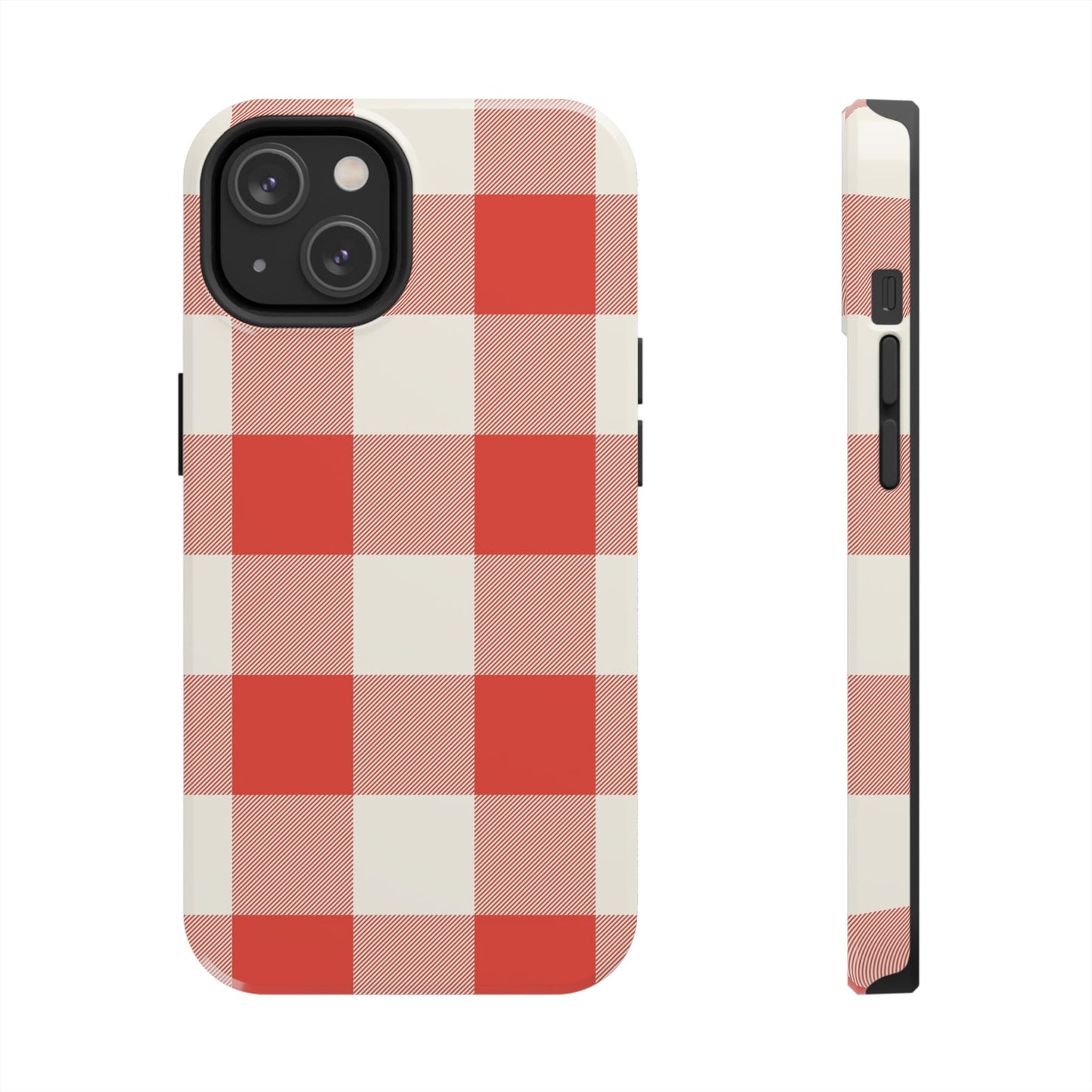 Red Gingham Phone Case — Glossy Protective Everyday Cover