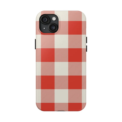 Red Gingham Phone Case — Glossy Protective Everyday Cover