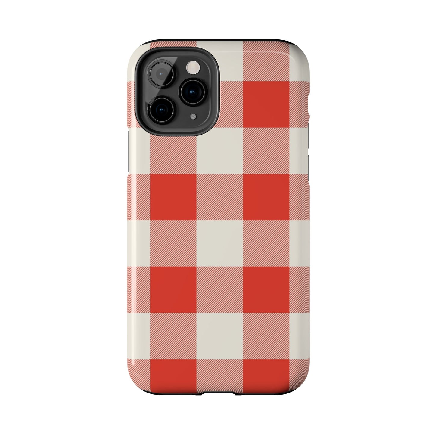 Red Gingham Phone Case — Glossy Protective Everyday Cover