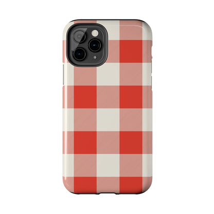 Red Gingham Phone Case — Glossy Protective Everyday Cover