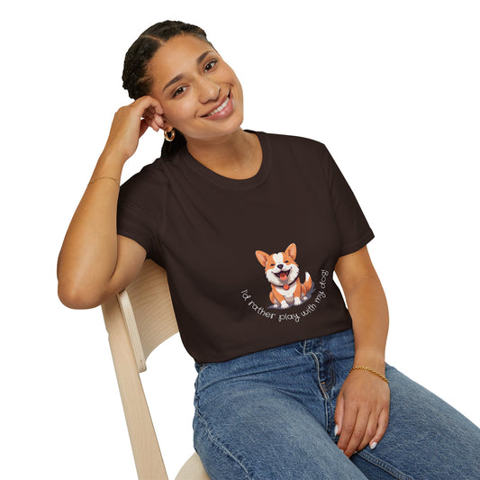 DriftKind Dog Lover Tee — Cute Smiling Corgi Graphic Shirt