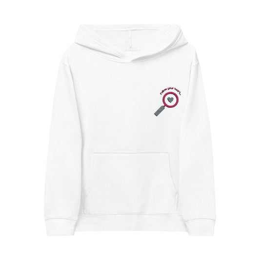 Kids and Teens Hoodie — “Follow Your Heart” Embroidered Heart Design Hoodie