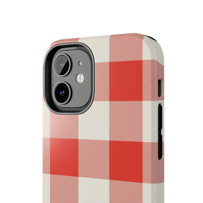 Red Gingham Phone Case — Glossy Protective Everyday Cover