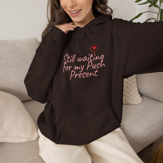 Funny Pregnancy Hoodie — Still Waiting for My Push Present