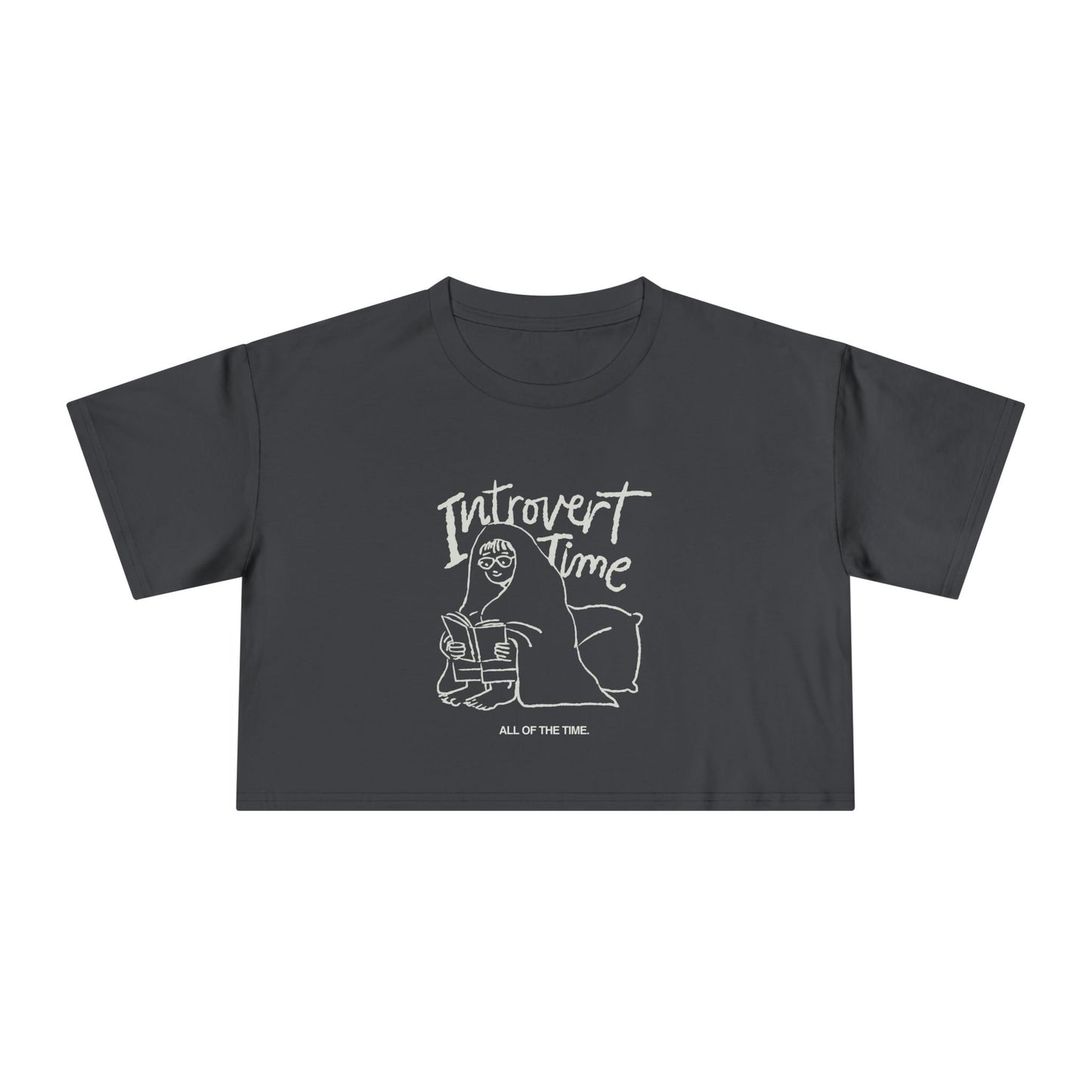 Introvert Time Tee — Women’s Easy Everyday Cropped Graphic Shirt