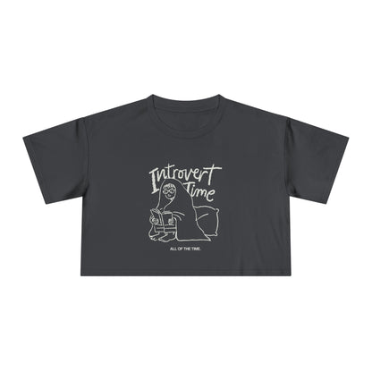 Introvert Time Tee — Women’s Easy Everyday Cropped Graphic Shirt