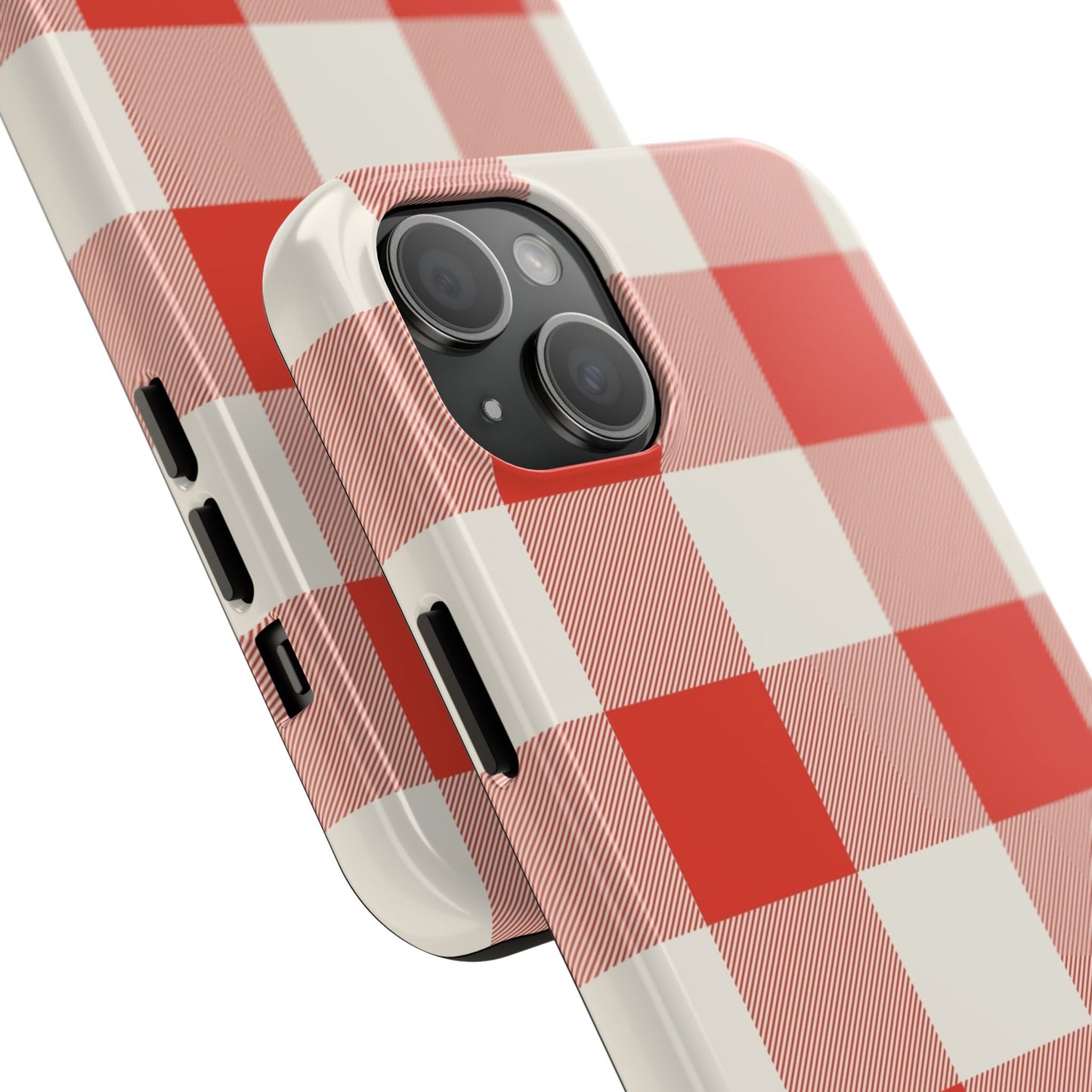 Red Gingham Phone Case — Glossy Protective Everyday Cover