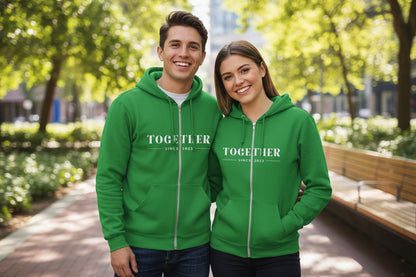 DriftKind Full-Zip Couple Hoodie — Soft Matching Relationship Hoodie