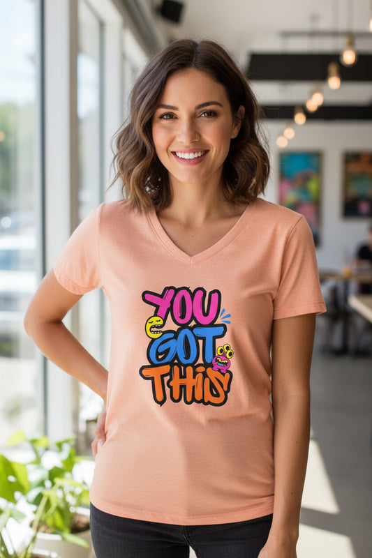 DriftKind “You Got This” V-Neck — Bright Confidence Tee