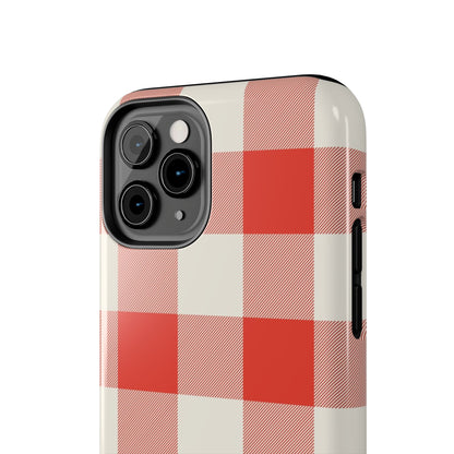 Red Gingham Phone Case — Glossy Protective Everyday Cover