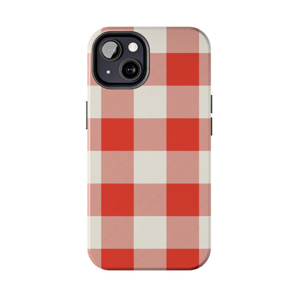 Red Gingham Phone Case — Glossy Protective Everyday Cover