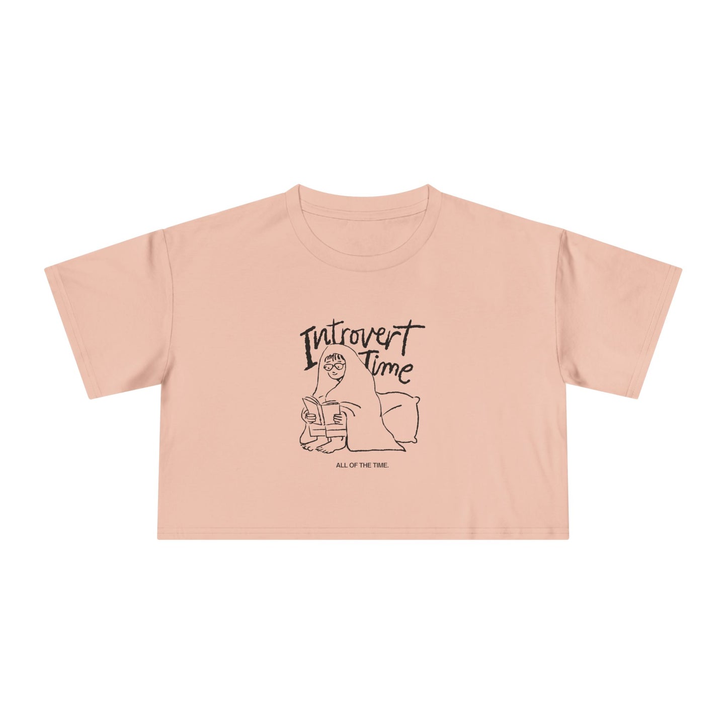 Introvert Time Tee — Women’s Easy Everyday Cropped Graphic Shirt