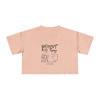 Introvert Time Tee — Women’s Easy Everyday Cropped Graphic Shirt