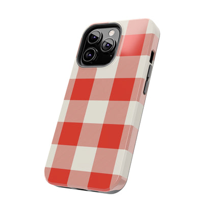 Red Gingham Phone Case — Glossy Protective Everyday Cover