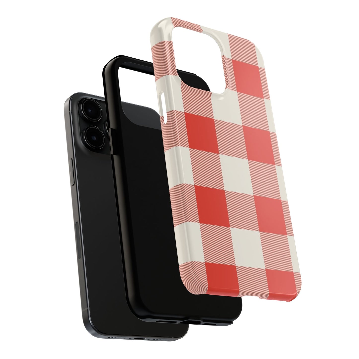 Red Gingham Phone Case — Glossy Protective Everyday Cover