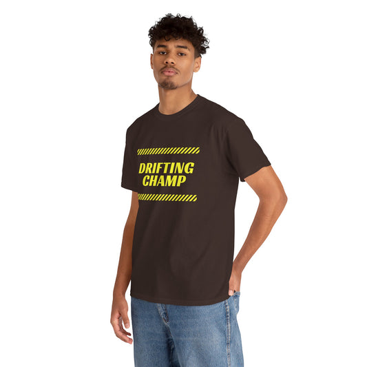 Drifting Champ T-Shirt — Motorsport Racing Stripe Graphic Tee