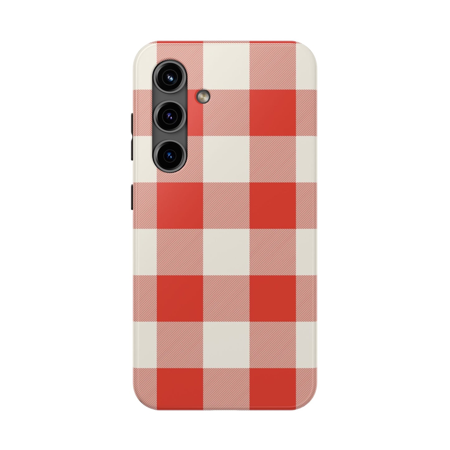 Red Gingham Phone Case — Glossy Protective Everyday Cover
