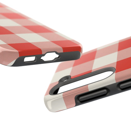 Red Gingham Phone Case — Glossy Protective Everyday Cover