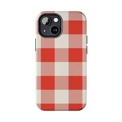 Red Gingham Phone Case — Glossy Protective Everyday Cover