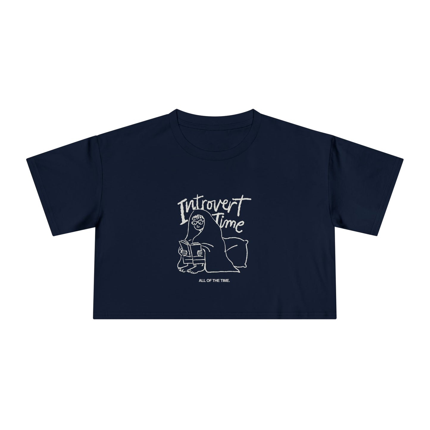 Introvert Time Tee — Women’s Easy Everyday Cropped Graphic Shirt