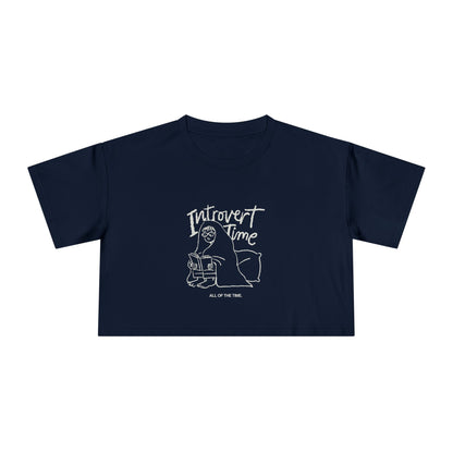Introvert Time Tee — Women’s Easy Everyday Cropped Graphic Shirt