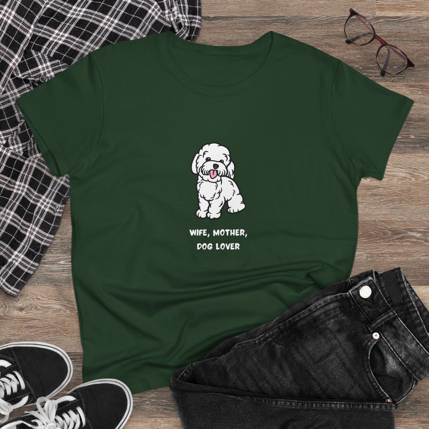 Wife Mother Dog Lover T-Shirt — Cozy Everyday Dog Mom Tee