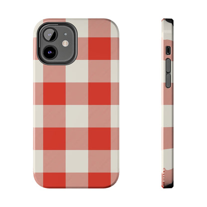 Red Gingham Phone Case — Glossy Protective Everyday Cover