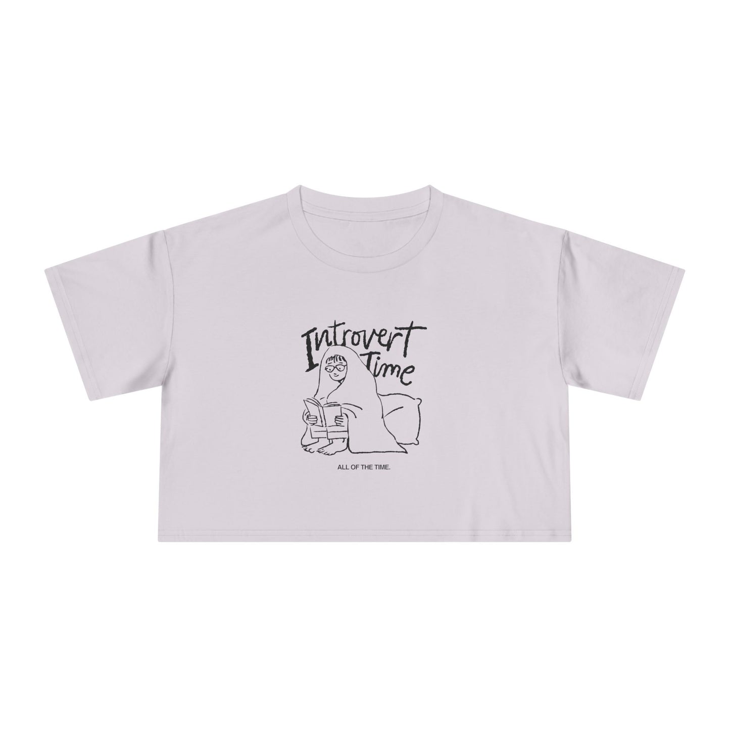 Introvert Time Tee — Women’s Easy Everyday Cropped Graphic Shirt