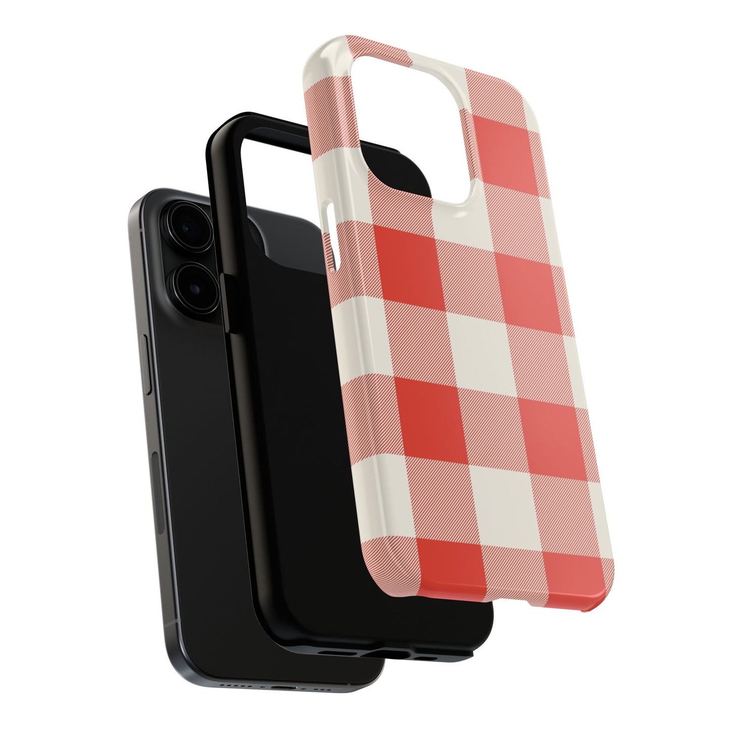 Red Gingham Phone Case — Glossy Protective Everyday Cover