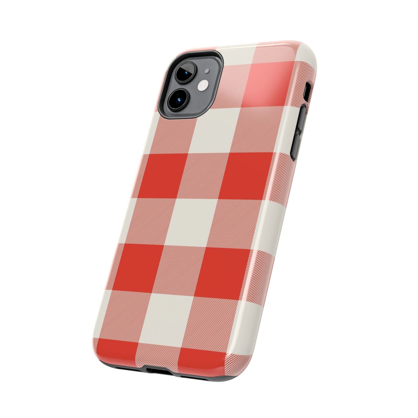 Red Gingham Phone Case — Glossy Protective Everyday Cover