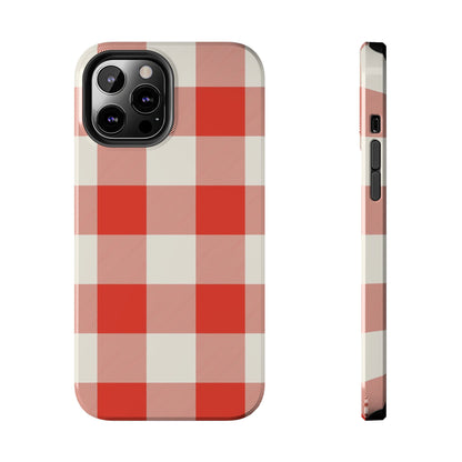 Red Gingham Phone Case — Glossy Protective Everyday Cover
