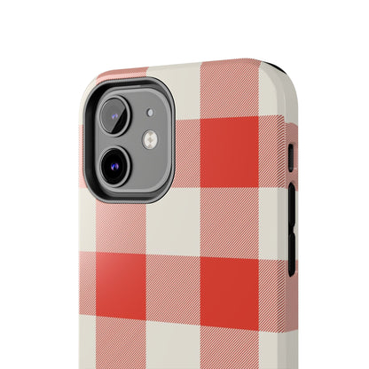 Red Gingham Phone Case — Glossy Protective Everyday Cover