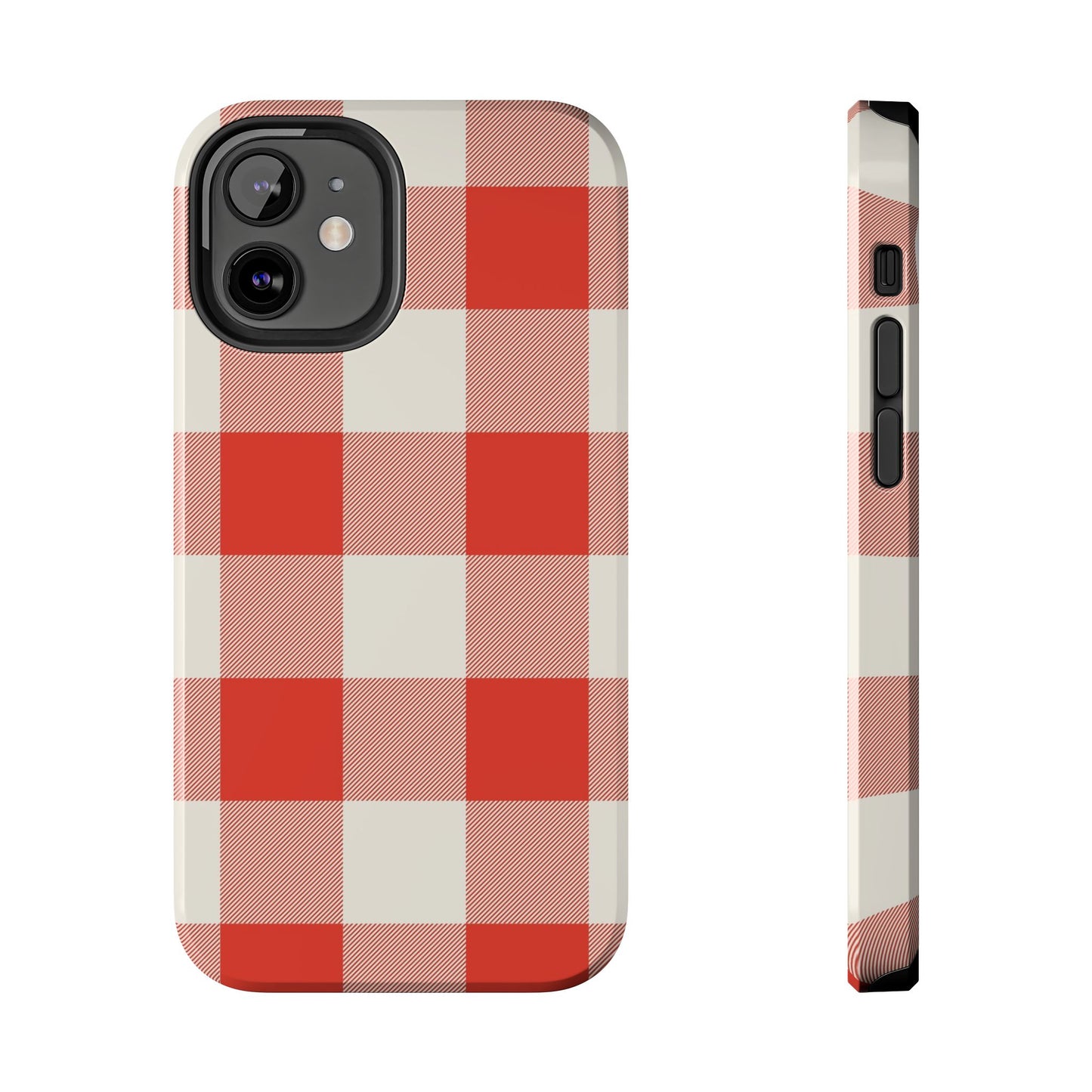 Red Gingham Phone Case — Glossy Protective Everyday Cover
