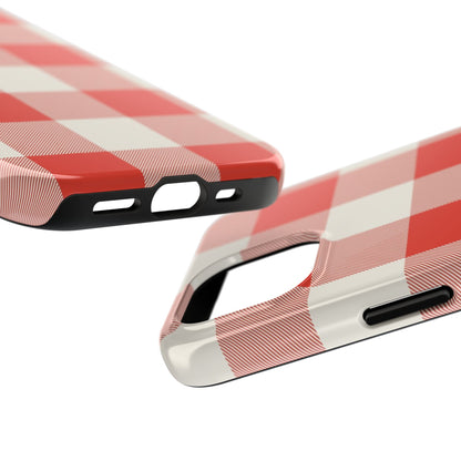 Red Gingham Phone Case — Glossy Protective Everyday Cover