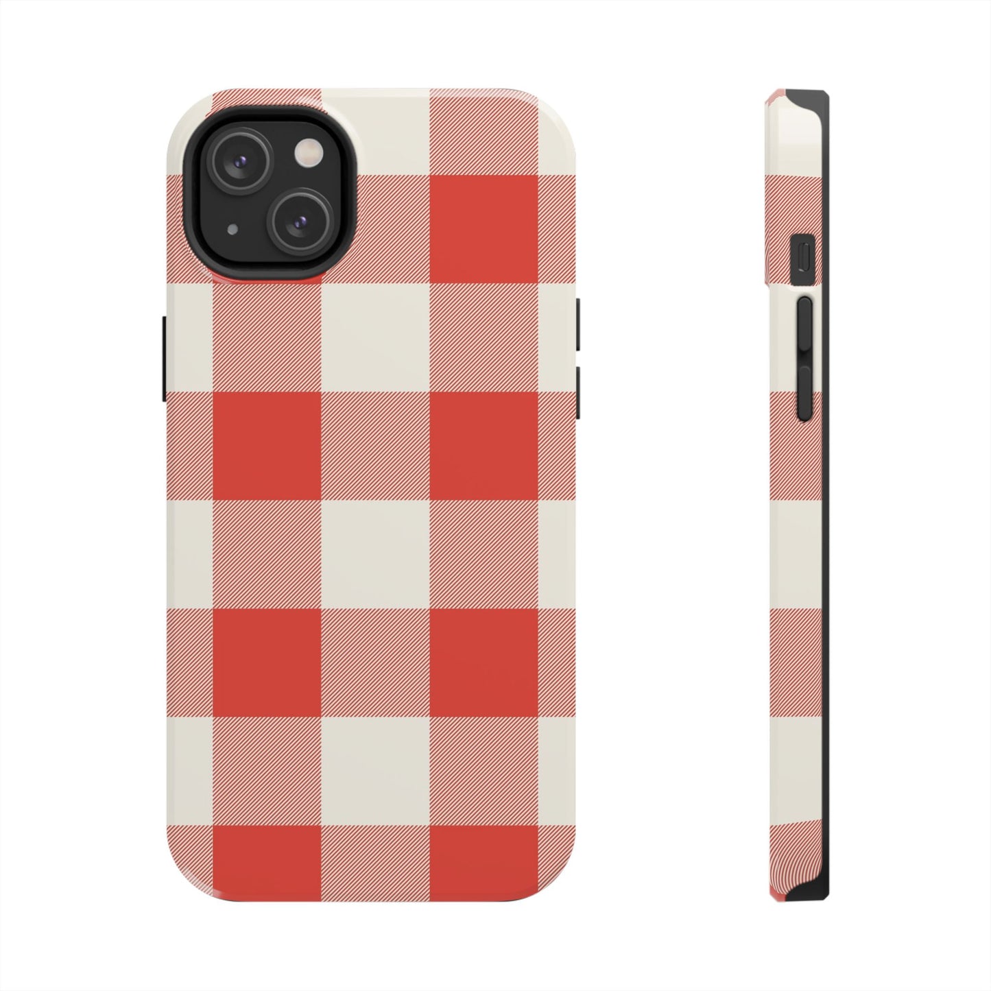 Red Gingham Phone Case — Glossy Protective Everyday Cover