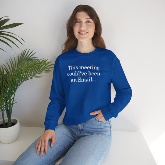 Personalized Corporate Humor Crewneck — Minimal Funny Office Pullover