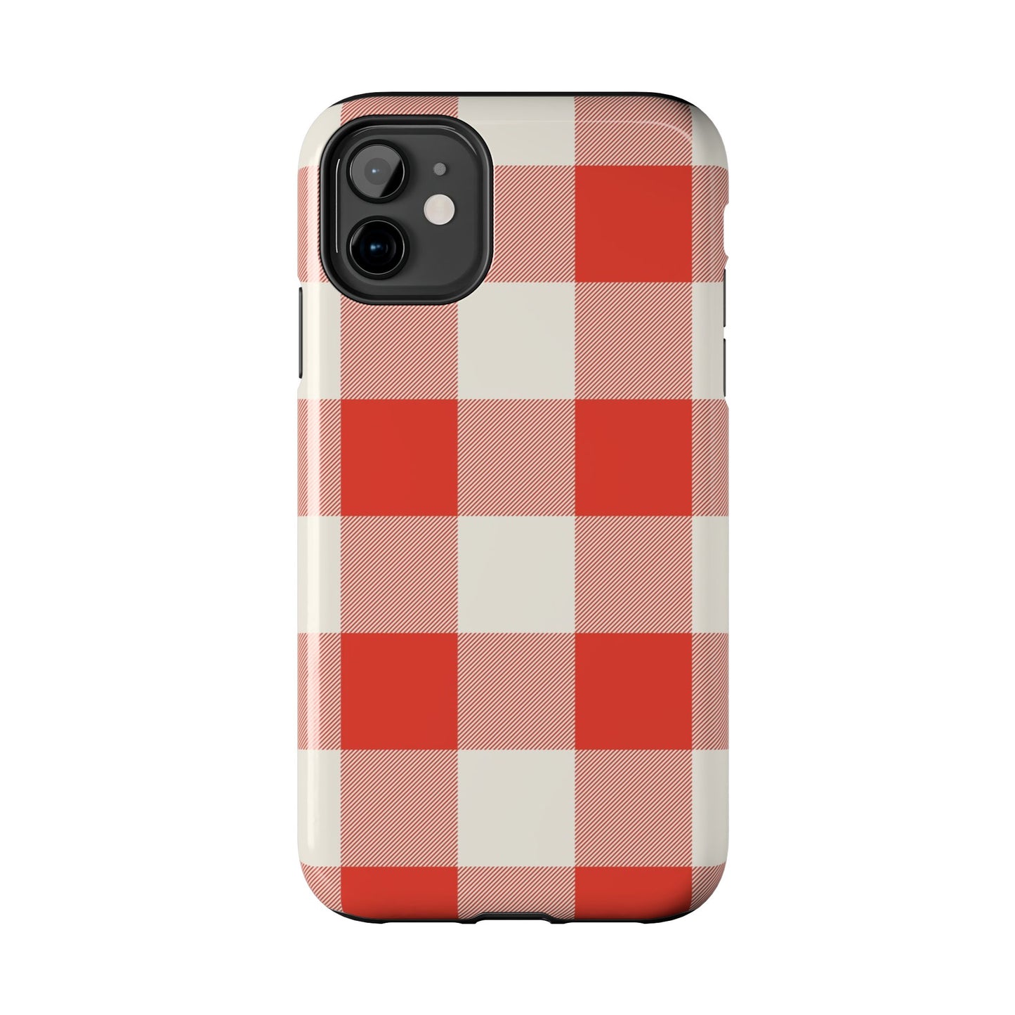 Red Gingham Phone Case — Glossy Protective Everyday Cover