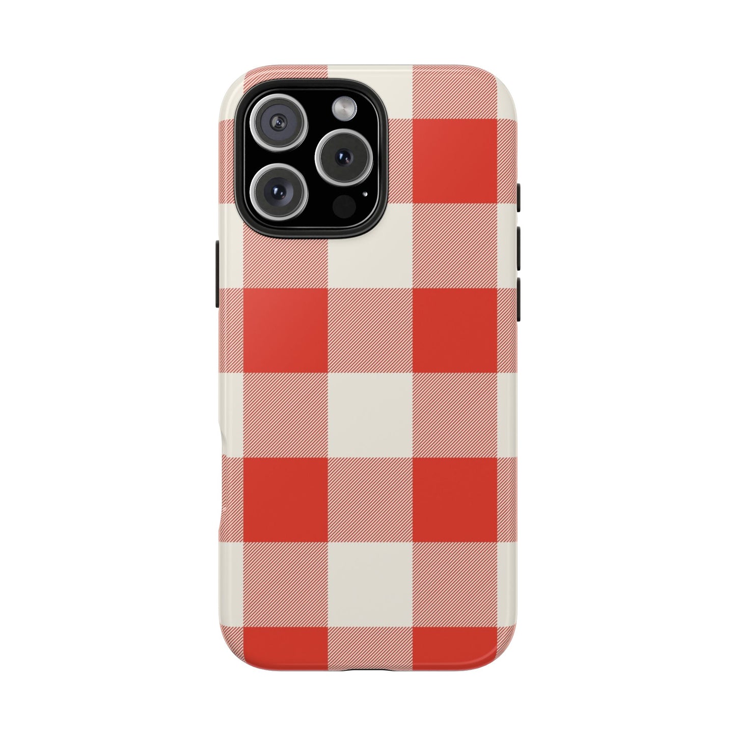 Red Gingham Phone Case — Glossy Protective Everyday Cover